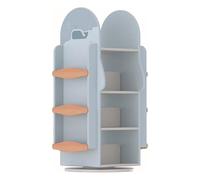 Générique Solid Wood 360° Rotating Shelf - Stable Vertical Corner Tower for Organizing Books and Decoration, Space Saving Storage Solution