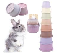 Générique Stackable Rabbits - PP, 8 Pcs Reusable Rabbit Toy | Multi-Color Reusable Snack Toy | Stacking & Nesting Toys for Small Animals | Food Cover & Game A
