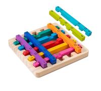 Générique Stacking Game - Wooden Rainbow Stacking Toy,Educational Wooden Stacking Game Learning Activities