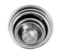 Générique Stainless Steel Bowls Set - 5 Pieces Round Multipurpose Stackable Food Prep Containers - for Home, Hotel, Restaurant, Kitchen, Camping