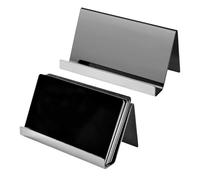 Générique Stainless Steel Business Card Holder - Desktop Display Stand Credit Card Holder Sturdy Polished Design Rustproof Compact Storage Solution | Business Office
