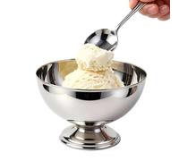 Générique Stainless Steel Ice Bowls - Cake Tableware - Dessert Serving Bowl | For Home Hotel Restaurant Picnic Birthday Cinema Outdoor Concert Desserts & Snacks