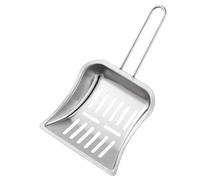 Générique Stainless Steel Poop Scoopers, Pet Waste Removal Scoop, Heavy Duty High Strength Metal Cat Litter Box Scoops, Dishwasher Secure Scooper for Animals Waste and Dog Food Pan, Silver