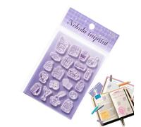 Générique Stamps for Journal | Cute Transparent Silicone Decor with Acrylic Handle, Scrapbooking Stamps Supplies | for Reading Books Library Planner Cards Photo Album