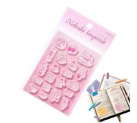 Générique Stamps Planner | Cute Transparent Silicone Decor with Acrylic Handle, Stamps Scrapbooking Supplies - for Books, Shelves, Binders, Notebooks, Diaries, Photocards, Letters, School