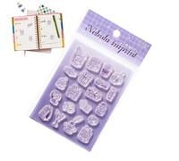 Générique Stamps Planner | Cute Transparent Silicone Decors with Acrylic Handle - Scrapbooking Stamps Supplies for Books Shelf Binder Notebook Diary Photo Cards Letter School