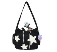 Générique Star Tote Bag | Pattern Messenger Tote Portable Shopping Tote Large Capacity Star Hand For Women And Girls, Black, Se référer à la description