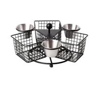 Générique Steel Frying Basket Square Rotating Rack for Fried Chicken | Basket with frying compartment for home, barbecue, kitchen, restaurant, party, dining room, apartment, plan