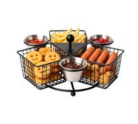 Générique Steel Frying Basket Square Rotating Rack for Fried Chicken | Multifunctional frying basket for home barbecue kitchen restaurant party dining room apartment plan