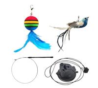 Générique Stimulating Cat Toys - Interactive Cat | Teaser Bird Toys | Interactive Training Indoor DJers SUSSUMATION Natural Bird PU Kitten | Such Wand Wall Dying Ant