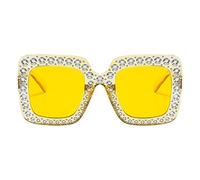 Générique , Strass-Sonnenbrille Für Damen - Glitzernde Sonnenbrille - Modische Sonnenbrille Für Damen, Übergroße Bling-Sonnenbrille Mit Quadratischem Rahmen, Sommeraktivität | Strass-Sonnenbrille