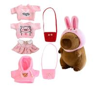 Générique Stuffed Capybara, Capybara Plush | Cute Animals Toy 7X Plush Pillow, The 9" Includes 1 Rabbit Hat, 4 S, 2 Soft and Cuddly Bags.