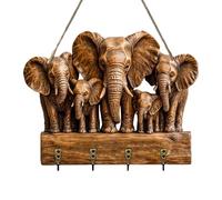 Générique Stylish Stylish Elephant Key Ring Hook - Wooden Organizer | Wall Mounted Clothes Hook Cute Elephant Pattern 1 Piece - Space Saving Entrance Bedroom Bathroom Kitchen