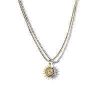 Générique Sun and Moon Friendship Necklace, Sun and Moon Necklace, Titanium Steel Necklace Jewellery for Friends - Vintage Couple Pendant Necklace Half Moon Sun for Valentine's Day