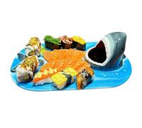 Générique Sushi Plate | Dishwasher Safe Ceramic Tableware | Shark Taco Holder | Dumplings Fruits Party Birthday Festival Dinner Home Kitchen Restaurant