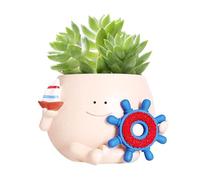 Générique Sweet Pot, Modern Decorative Boat Shape Pot with Drainage Holes Resin Cactus for Forculent Cactus at Home