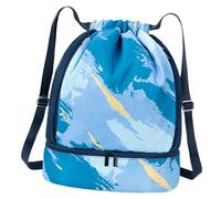 Générique Swimming Gear Bag | Waterproof Drawstring Backpack | Multifunction Drawstring Bag with Wet Dry Separation for Holiday Swimming Camping Travel