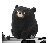 Générique Table Bear, Desk Wooden Bear, Wooden Carved Figurine as Decoration for Computer Desk and Shelf, Freestanding Bear for Classrooms, Dorms and Living Rooms