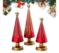 Générique Table Christmas Tree Decorations - 3 Pieces Christmas Table Decorations | Resin Star Tree Figurine | For Winter Party Decorations, Home, Interior, and