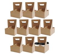 Générique Takeaway Cup - Suitable Scenes Food Delivered Links - Food Delivery Binding 10x Balls Carrier Paper | Drink Bottle Holder, Tray, Multicolored, Coaster portable à 4 compartiments 10 pièces