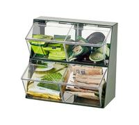 Générique Tea Bag Holder - Stackable 2 Tier Japanese Style Tea Bag Holder, Storage Box for Counters, Coffee Kitchen Cabinets, Pantry