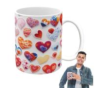 Générique Tea Cups | Staffie Mug | Ceramic Coffee Mug | Valentine's Day 350ml Heart Design for Kitchen and Home | Coffee Mug with Handle, Drinking Cup, L