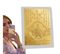 Générique Thai Gold, Buddha Card Gold Card Thai Holy Charm | Runes of Scriptures Collectibles Religious Decoration, Necklace Charm for Wealth of Health