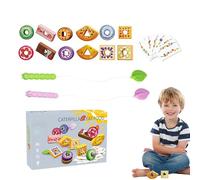 Générique threading game, hand-eye coordination stimulator - fruit and vegetable thread educational for nursery learning, home, travel, boys