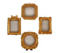 Générique Tiny Photo Frame, 4 Pieces Vintage Irregular Wall Display,Resin Small Vintage Frames | for Home Workplace Museum Gallery Shelf Mantel Entryway Table