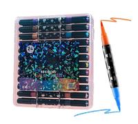 Générique Tip Brush Pens | Highlighters & Art Supplies | Glitter Effect Brush Tip Markers for Birthday School School Office Adults & Teens
