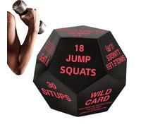 Générique Training Dice - Cube 12 Sides | Exercises Strength Squats Challenge Fitness | Home Room Group Men Women Activity Fun Motivation Full Body Portable Sport