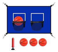 Générique Trampoline Basketball Goal - Double Net Mount, Padded Safety Panel, Waterproof Ball Kit | Interactive Play Equipment for Jumping Mat, Park, Poolside,