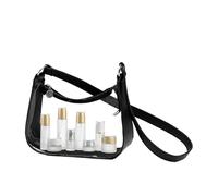Générique Transparent Bag | Transparent Handbag for Women Tote | Fashion Style with Adjustable Band for Work Events Lunch Festival School Concert Beach Travel Party, Black, Se référer à la description