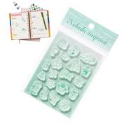 Générique Transparent Silicone Stamps | Cute Decorative Clear Silicone with Acrylic Handle, Journaling Stamp Set - for Reading Books Library Planner Cards Photo Album