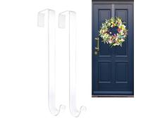 Générique Transparent Trace Holder Organizer Holder - 2 Pieces Hook for Wreath on Front Door, for Outdoor Window Bathroom Christmas Glass Coat Halloween Shower Picture