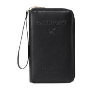 Générique Travel Passport Holder - PU Leather Case with Multiple Card Slots & Passport Holder | Waterproof Portable Storage Wallet for Documents and Banknotes Purse Unisex, Black, Se référer au