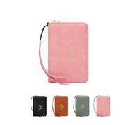 Générique Travel Wallet Passport Organizer PU with Blocking Multi-Credit Card Pocket Money Pocket Compact Anti-Theft Case for Men and Women, Pink, 5.5*3.5in, Modern