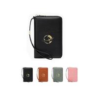 Générique Travel Wallet Passport Organizer PU with Blocking Multi-Credit Card Pocket Money Pocket Compact Anti-Theft Case for Men and Women, Black, 5.5*3.5in, Modern