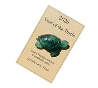 Générique Turtle Figurine | Green Fluorite Turtle Figurine Soothing Wisdom Remembrance - Crystal Statue Year of the Turtle 2026 - Valentine's Day Birthday Women Men Adults