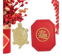 Générique Turtle Shaped Coin - Red Leather Case 2026 | Metal Ornament with Water Cup Attracts Wealth | Health & Prosperity Type