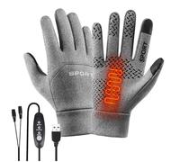 Générique USB Heated Cycling Gloves - Polyester Touch Screen Thermal Gloves Waterproof & Windproof | Ideal for Biking, Skiing, Hiking, Outdoor Activities & Driving