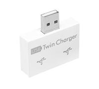 Générique USB Hub Adapter - Multi-Port Charging Converter, Portable Splitter for Laptop & Desktop | Mouth & Game Charging Station, Universal Expander, Adapter, 2 Port Usb White Hub, Se référer au