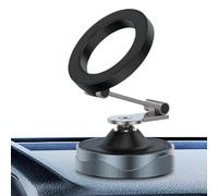 Générique Vacuum Magnetic Phone Holder, Folding 360-Degree Rotation Stand, Suction Cup Dashboard Mount, 2.28 x 2.05 inches for Men, Women, Travel, Home, Gym Use, Black, White