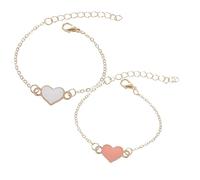 Générique Valentine and Valentine Petite Stackable Jewellery decorated with a heart in tricolour peach oil: a personalized jewel, both soft and elegant. Message From Precious Bracelet Rings, One Size