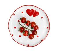Générique Valentine Ceramic Plates - Heart Patterned Tableware - Romantic Appetizer Plate - Couples Dinner Birthday Parties Romantic Evening at Home