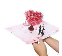 Générique Valentine's Day Cards, Romantic Dancing Couple Souvenir - 3D Cards Tree Hearts Design With Envelope And Note | For Husband Wife Wedding
