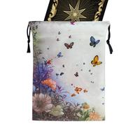 Générique Velvet Tarot Bag | Soft Velvet Jewelry Pouch With Drawstring,Portable Printed Organizer for Jewelry, Crystals, Spiritual and Divination Accessories