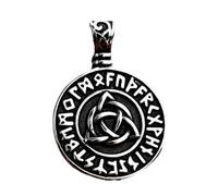 Générique Viking Rune Pendant Stainless Steel Nordic Alphabet Ancient