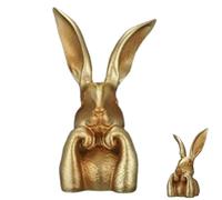 Générique Vintage Gold Glitter Easter Bunny Statue - Large Resin Rabbit Figurine for Table Centerpiece, Elegant Spring Accent for Living Room Shelf Mantel Decor, Collectible Home Gift