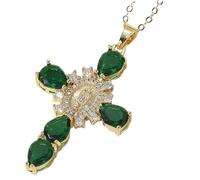 Générique Virgin Mary Necklace - Virgin Mary Pendant | Elegant Zirconia Clavicle Chain, Adjustable Chain 45 + 5 cm for Party, Wedding, Daily, Timeless Gift Faith, Se référer au descriptif, Refer to